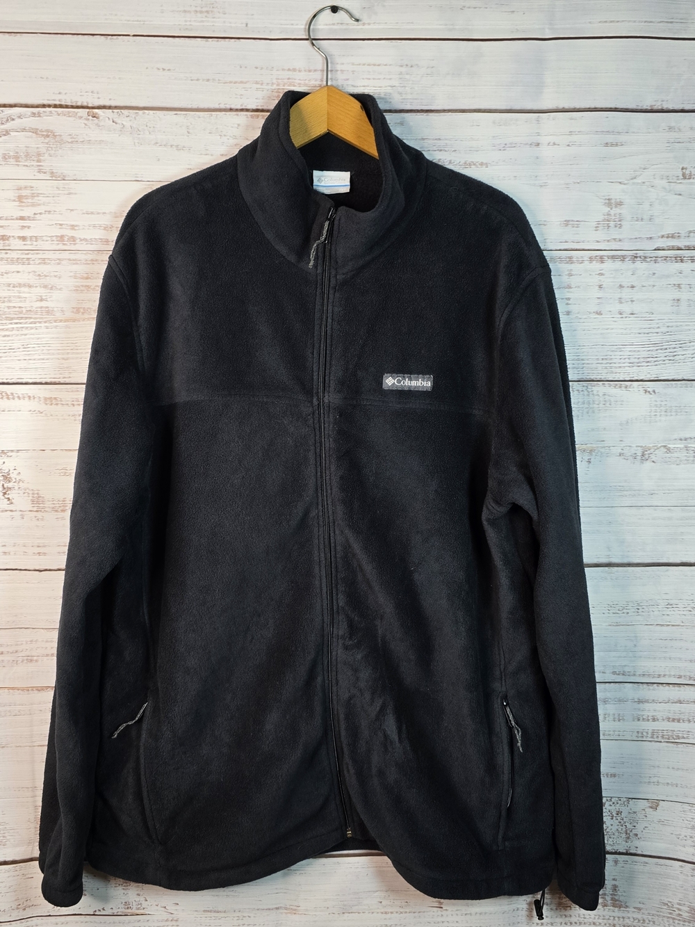 Columbia Black Full Zip Fleece Jacket 2XT Tall XXL Outdoor